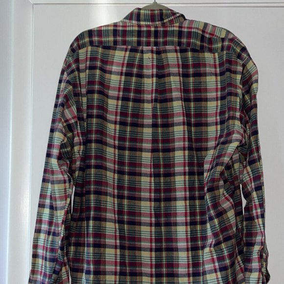 Ralph Lauren Shirt Men Large Red Plaid Blake Button Up Gingham %100 Cotton - Picture 5 of 5